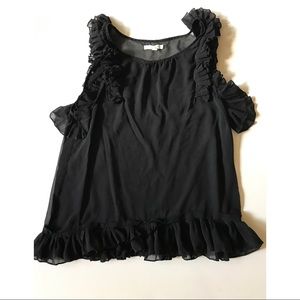 Madewell Eliot Silk Chiffon Ruffle Blouse